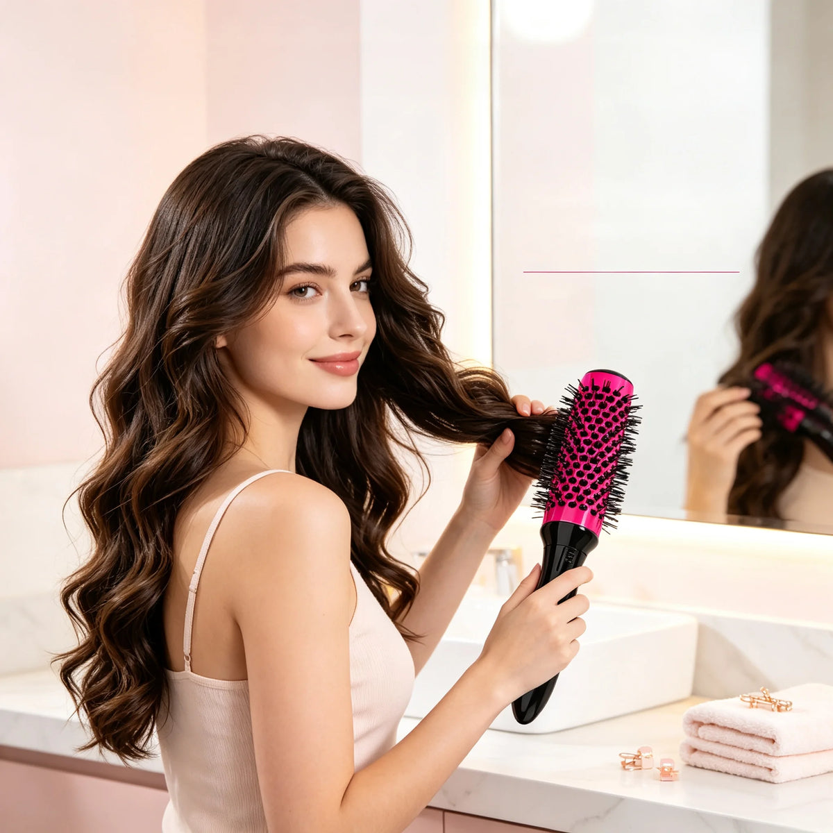 6-Piece Rolling Hair Comb Set for Blow-Dry Styling
