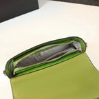 Women's Genuine Leather Crocodile Pattern Green Crossbody Shoulder Bag