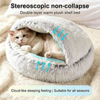 Shell-Shaped Plush Cat Bed for Small Dogs