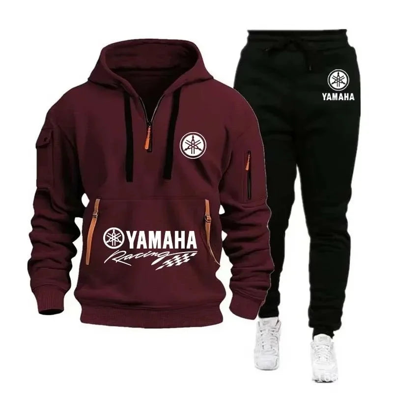 Men's Half Zip Hoodie and Jogger Pants Set