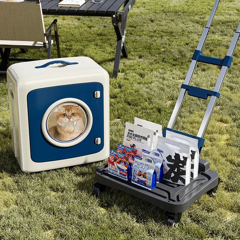 Collapsible Pet Trolley Travel Carrier for Cats Dogs