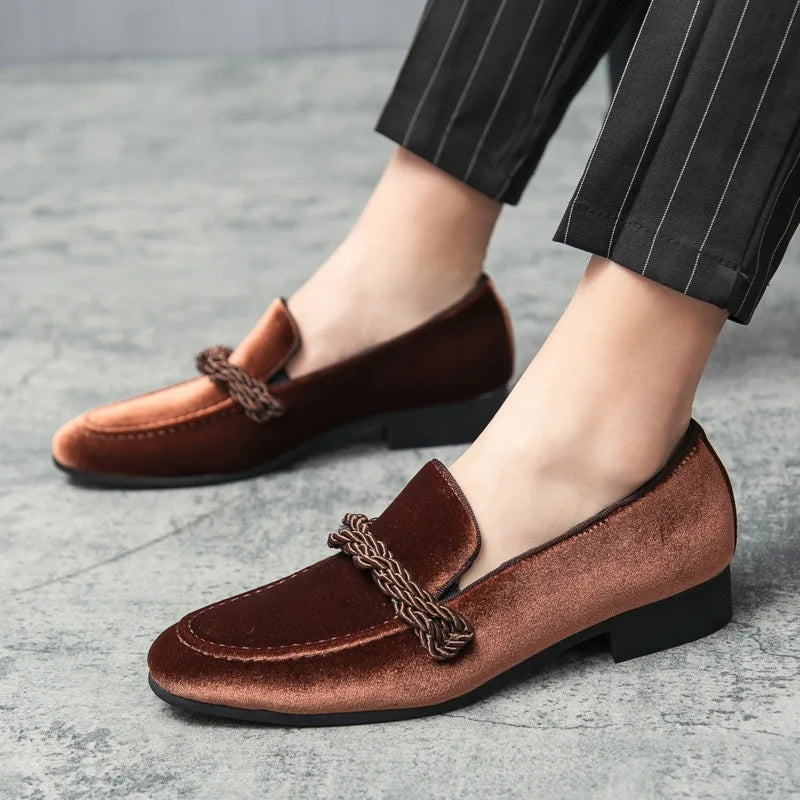 Men's Suede Deerskin Slip-On Loafers
