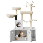 Cat Tree Tower Condo with Litter Box Enclosure for Cats