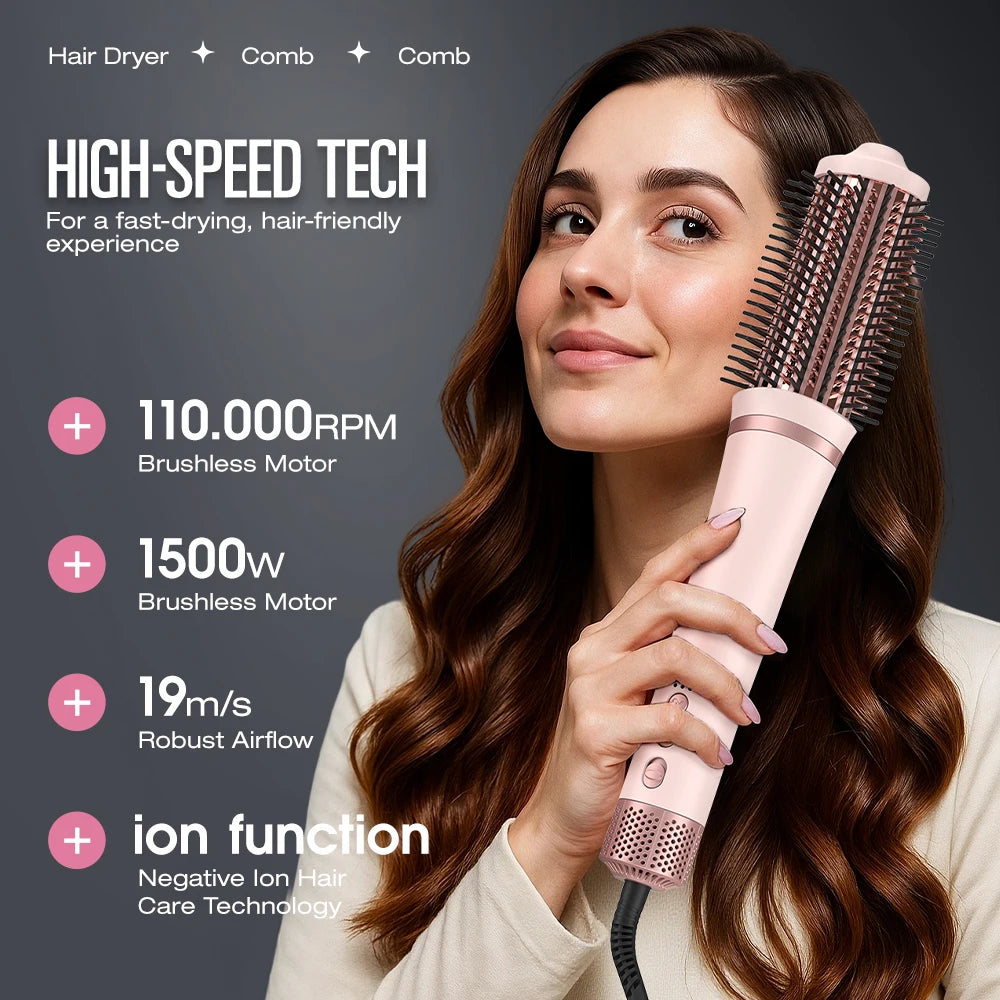 2-in-1 Hot Air Brush Hair Dryer and Styler