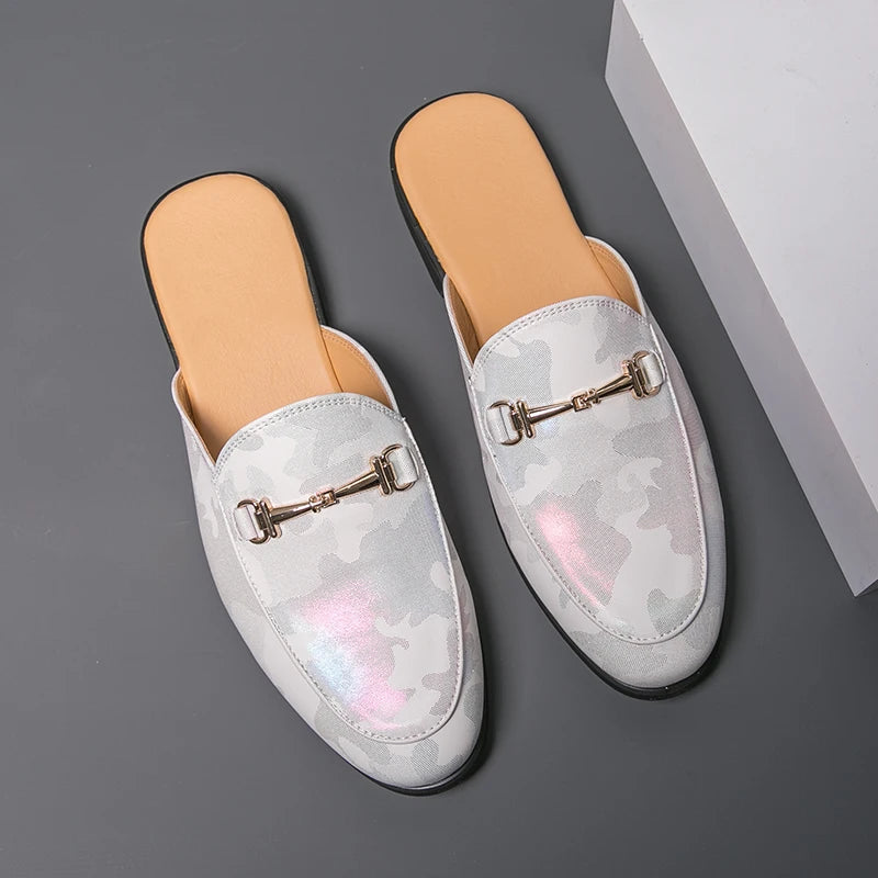 Men's Breathable PU Penny Loafers Mules
