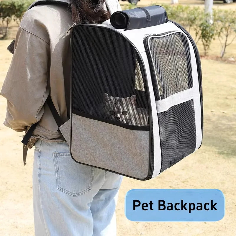 Lightweight Cat Backpack Carrier with Breathable Mesh for Travel Hiking