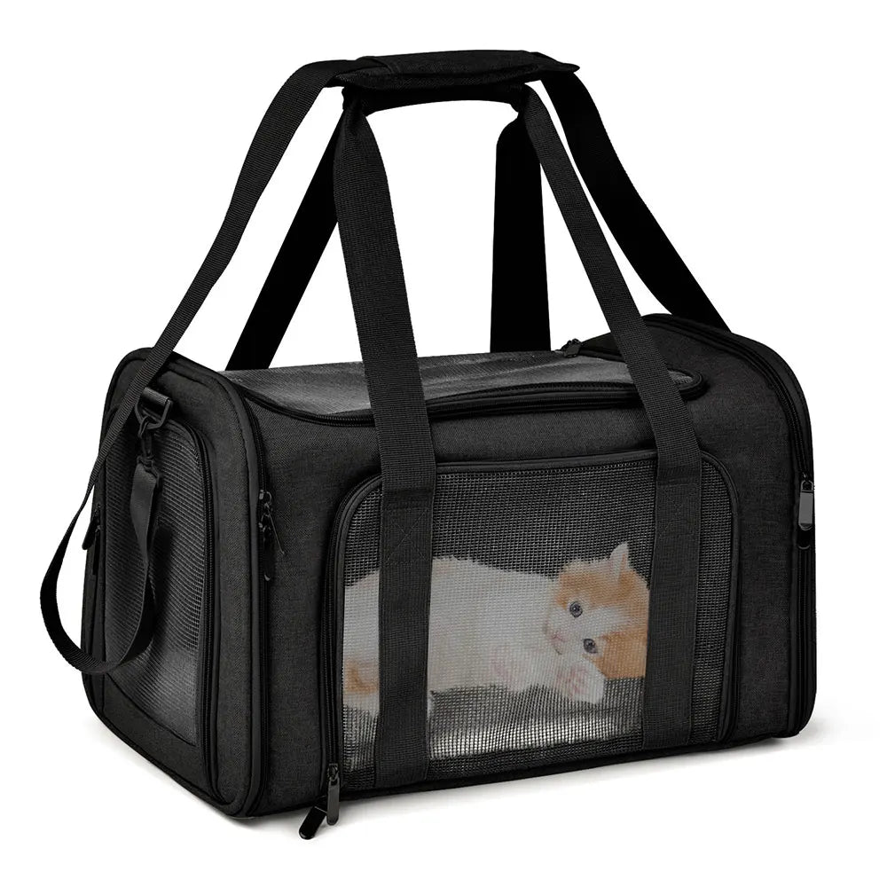 Breathable Mesh Travel Pet Carrier Shoulder Bag for Cats Dogs