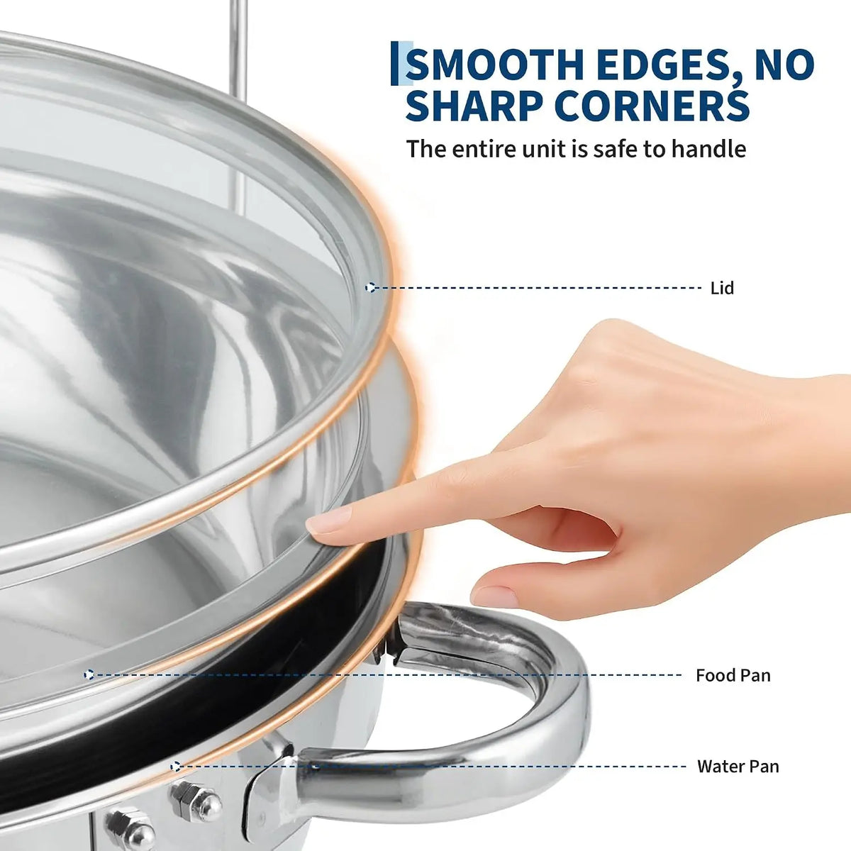 Stainless Steel Buffet Chafing Dish Set with Glass Lid 6 Qt