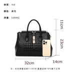 Women's Crocodile Pattern Cowhide Leather Handbag Tote Bag Q1479