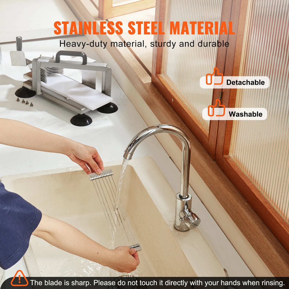 Heavy Duty Stainless Steel Manual Tomato Slicer 3/16 Inch