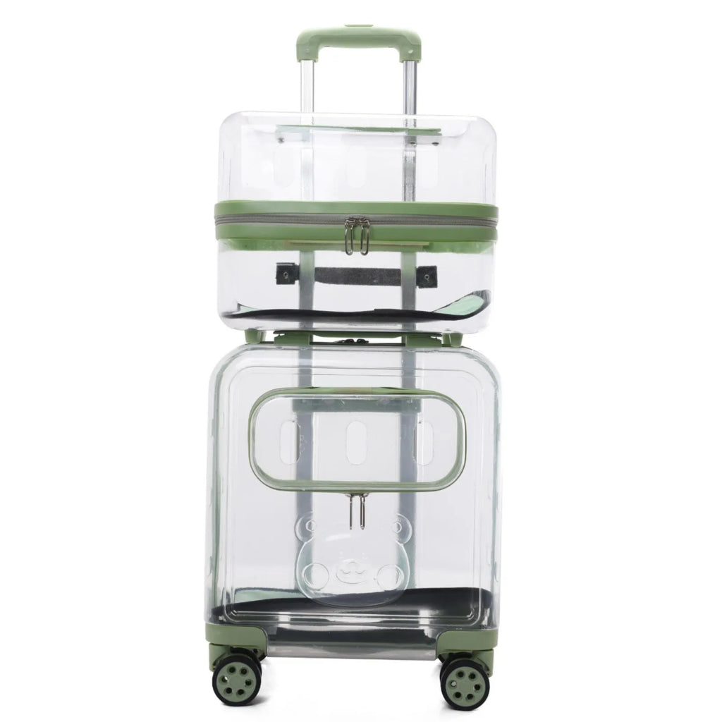 Double-layer Rolling Pet Stroller Carrier Backpack for Cats Dogs