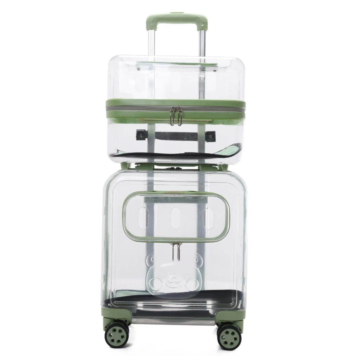 Double-layer Rolling Pet Stroller Carrier Backpack for Cats Dogs