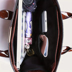 Women's Solid Color PU Leather Shoulder Tote Bag