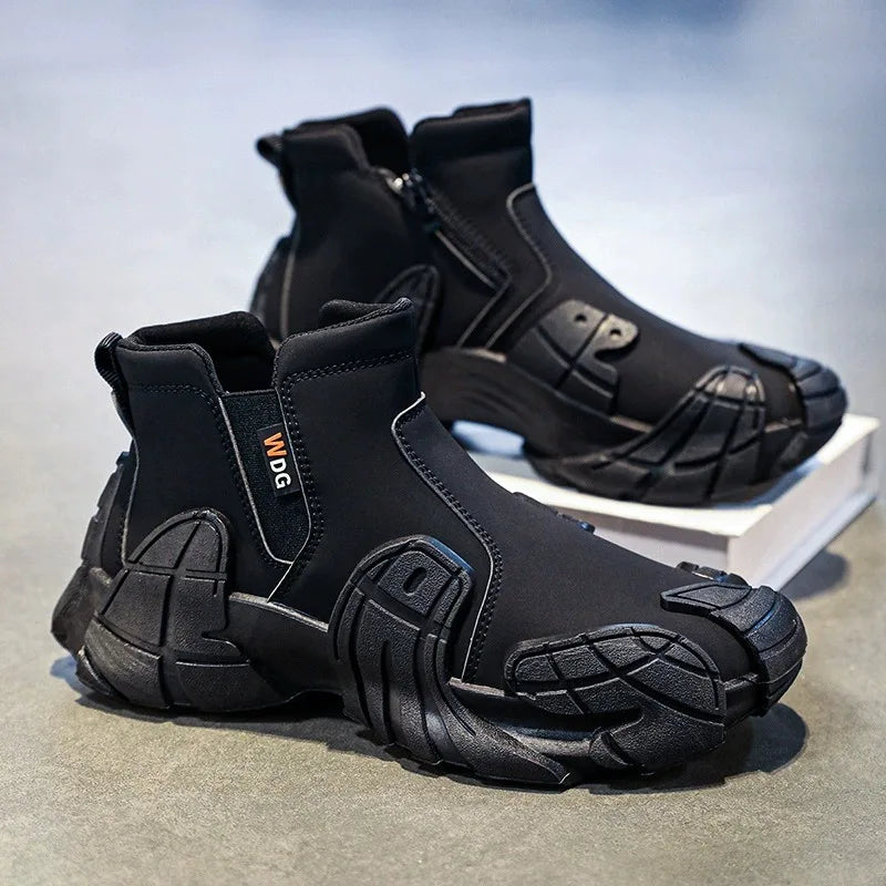 Men's High-Top Side-Zipper Work Casual Boots