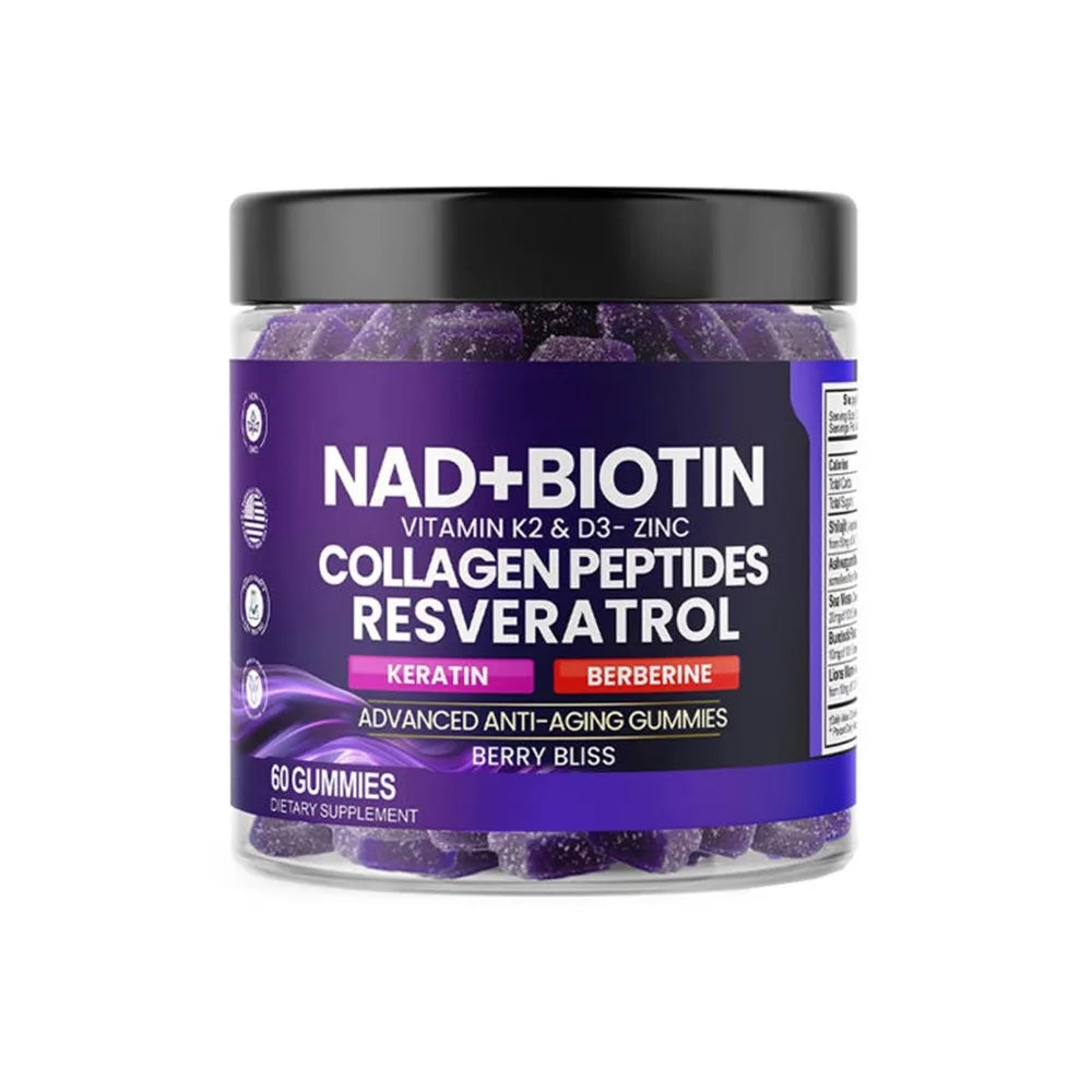 NAD+ and Biotin Hair Skin Nails Support Dietary Supplement Gummies