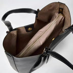 Women's Solid Color PU Leather Handbag Shoulder Tote Bag