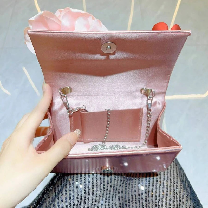 Women's Luxury Floral Handle Evening Crossbody Bag