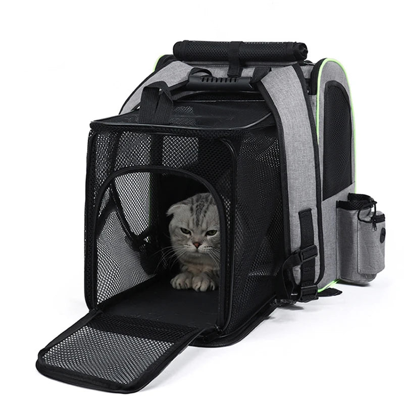 Expandable Breathable Mesh Pet Carrier Backpack for Cats