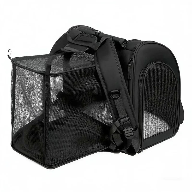 Expandable Mesh Travel Pet Carrier Backpack for Cats