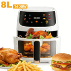 8.5-Quart 1400W Programmable Smart LED Touch Air Fryer with Viewing Window
