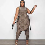 Women's Dashiki Sleeveless Top and Pants 2-Piece Set