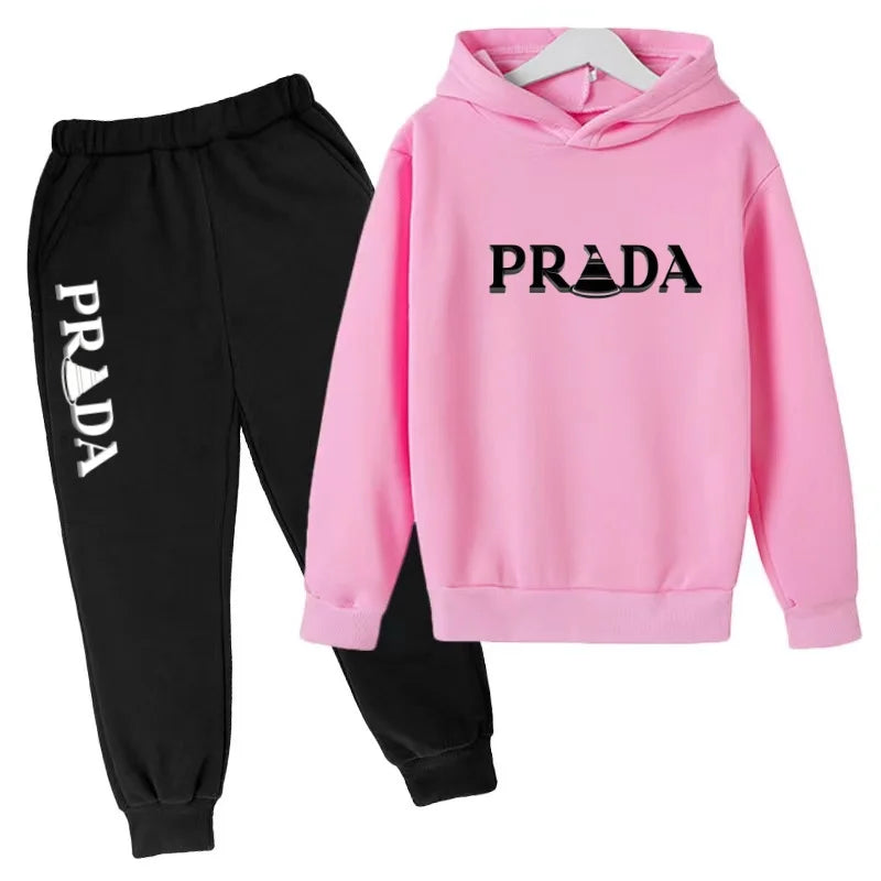 Kids' Printed Hooded Sweatshirt and Pants 2-Piece Set