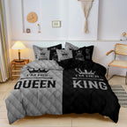 King & Queen Printed Duvet Cover Set 3 Pcs