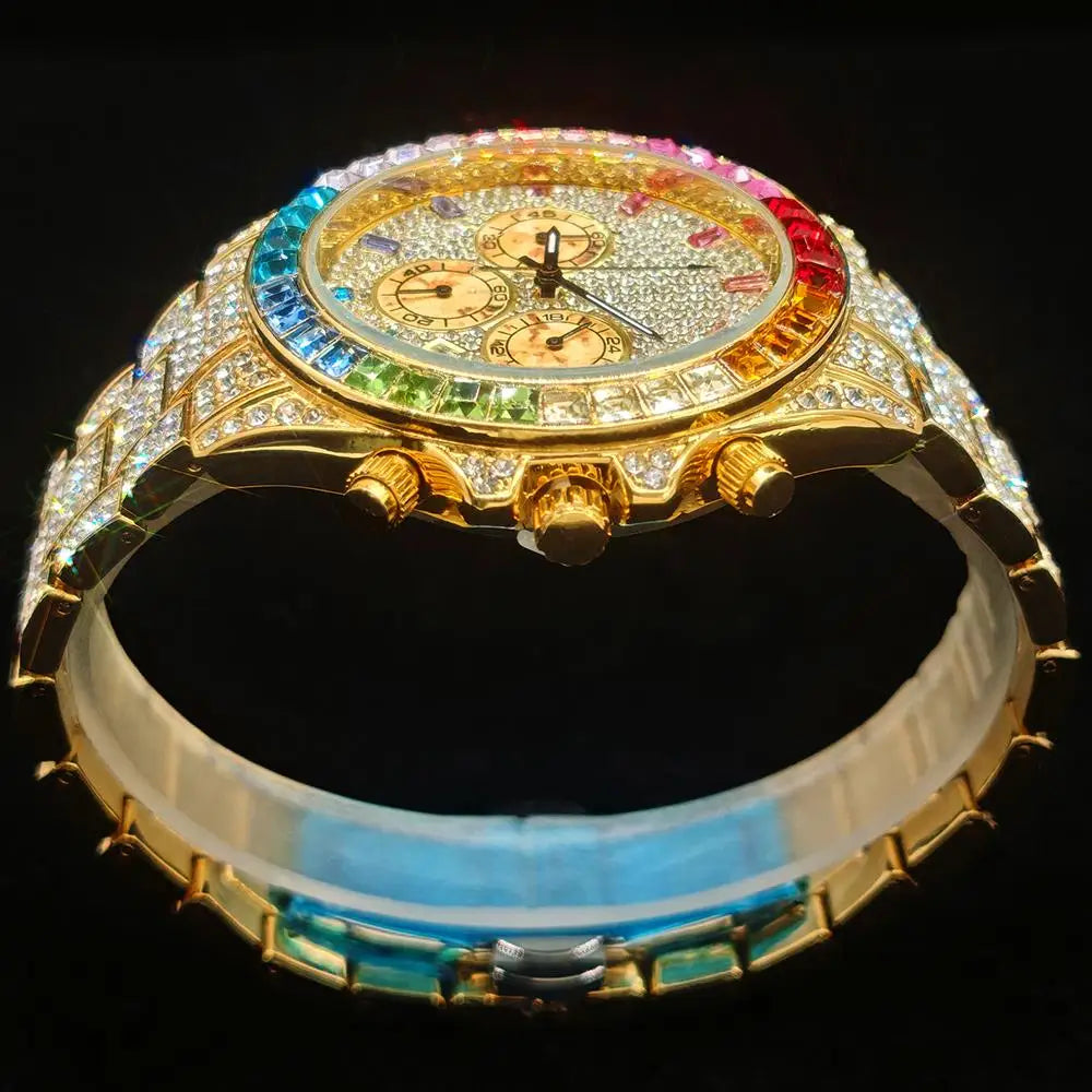 Men's Luxury Hip Hop Diamond Quartz Wristwatch
