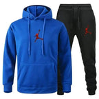 Men's Hooded Pullover and Jogger Pants Two-Piece Set