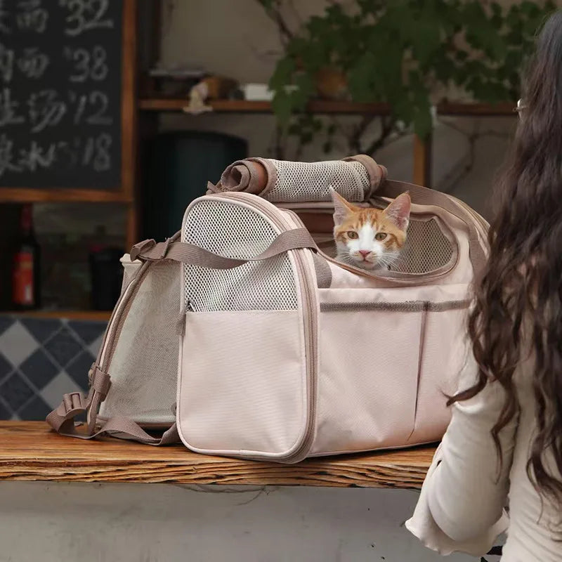 Expandable Breathable Pet Carrier Backpack for Cats Dogs
