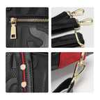Women's Letter Print Cowhide Leather Shoulder Tote Bag Q1452