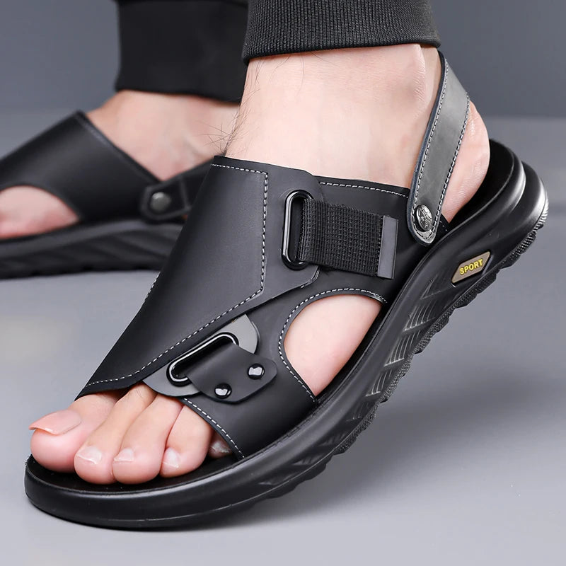Men's Luxury Genuine Leather 2-in-1 Driving Sandals