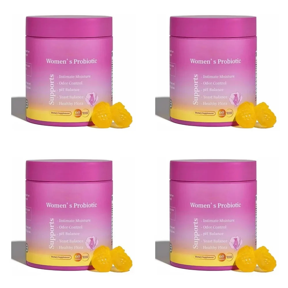 Probiotic Gummies Pineapple Flavor Prebiotics Gut Health Support 60 Count
