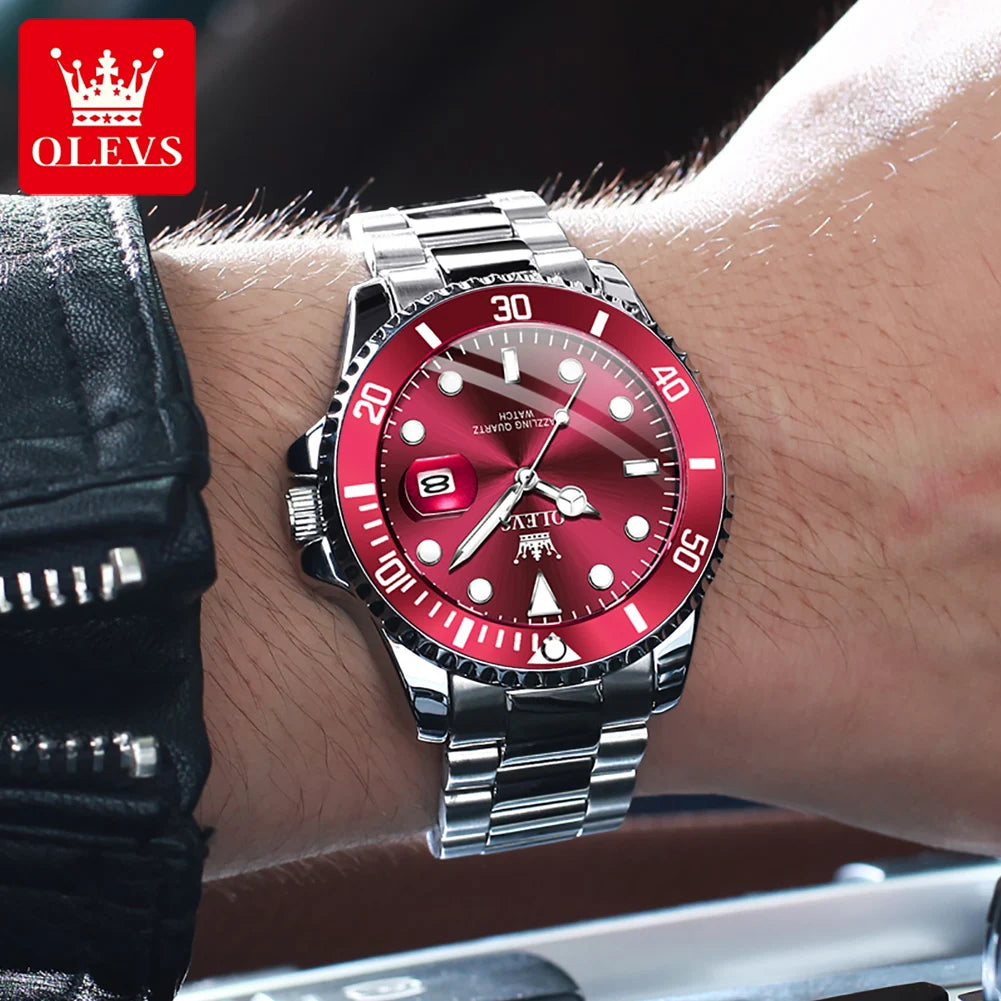 Men's Quartz Stainless Steel Watch with Calendar