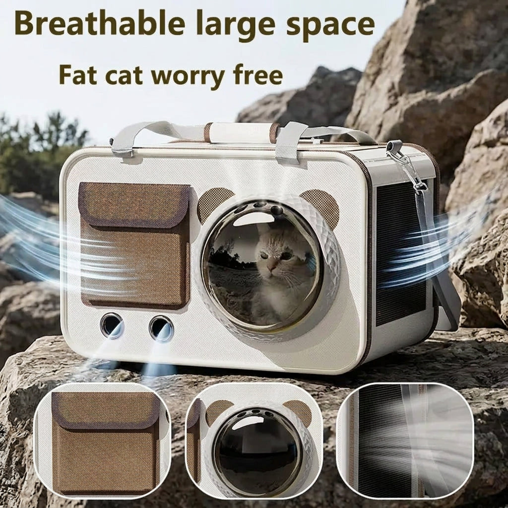 Large Capacity Cat Backpack Carrier with Bubble Window for Cats
