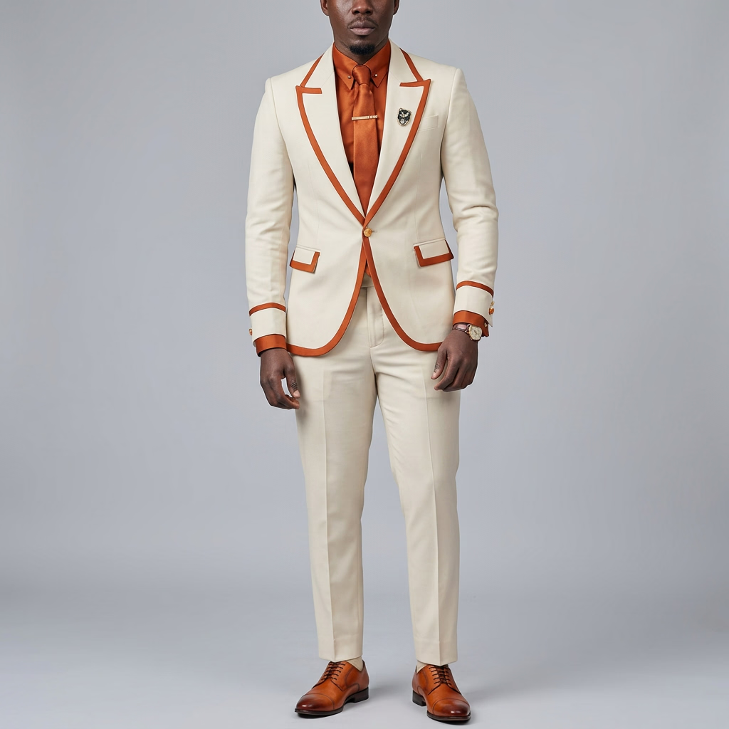 Men's Elegant Slim Fit 2-Piece Suit Set