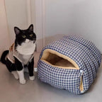 Warm Closed Cave Bed House for Cats Dogs