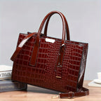 Women's Solid Color PU Leather Shoulder Tote Bag