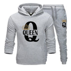 Men's Hooded Print Sweater and Pants Two Piece Set