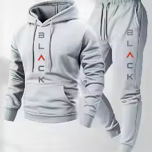 Men's Printed Hooded Sweatshirt and Sweatpants Set