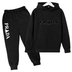 Kids' Printed Hooded Sweatshirt and Pants 2-Piece Set