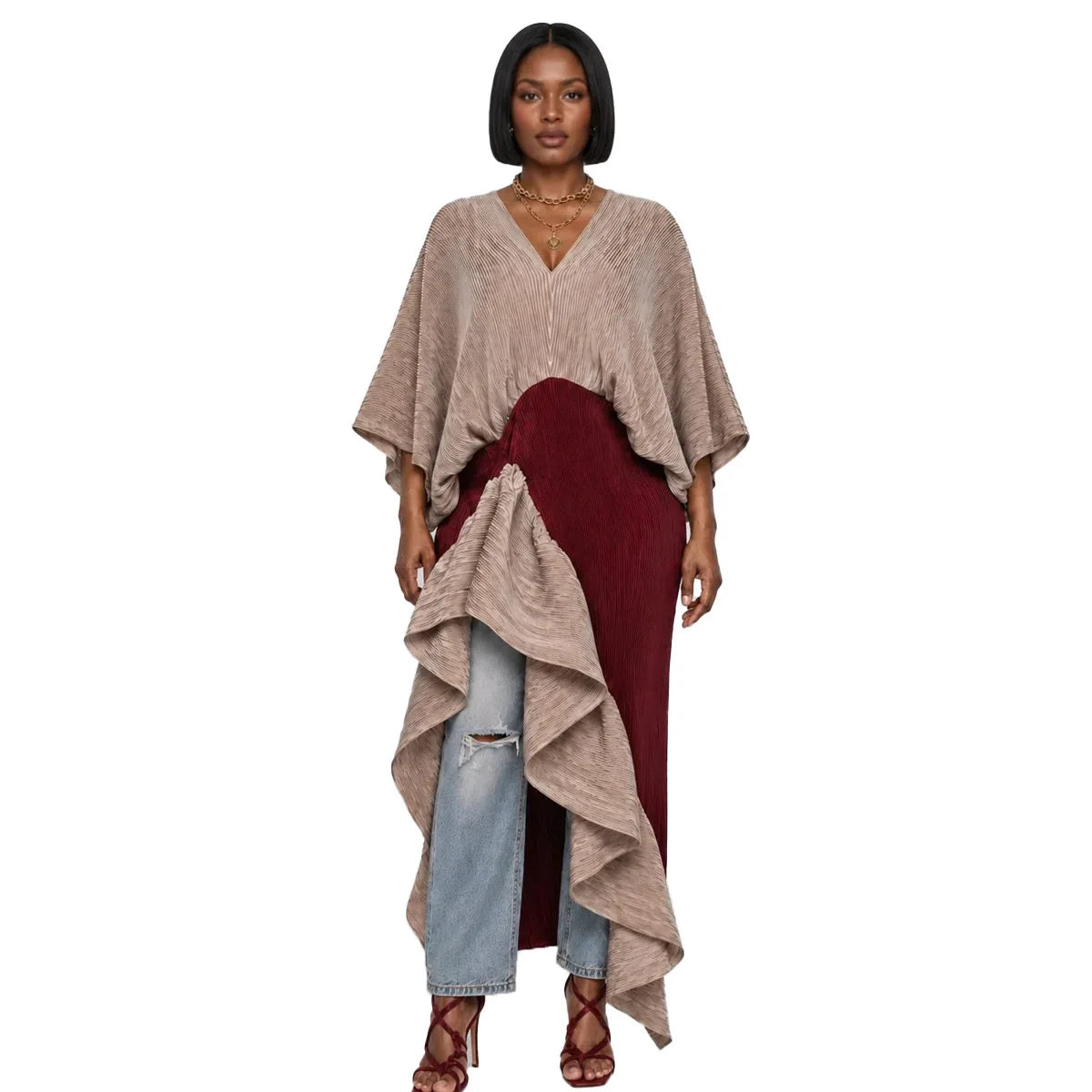 Women's African Asymmetric Dashiki Maxi Dress