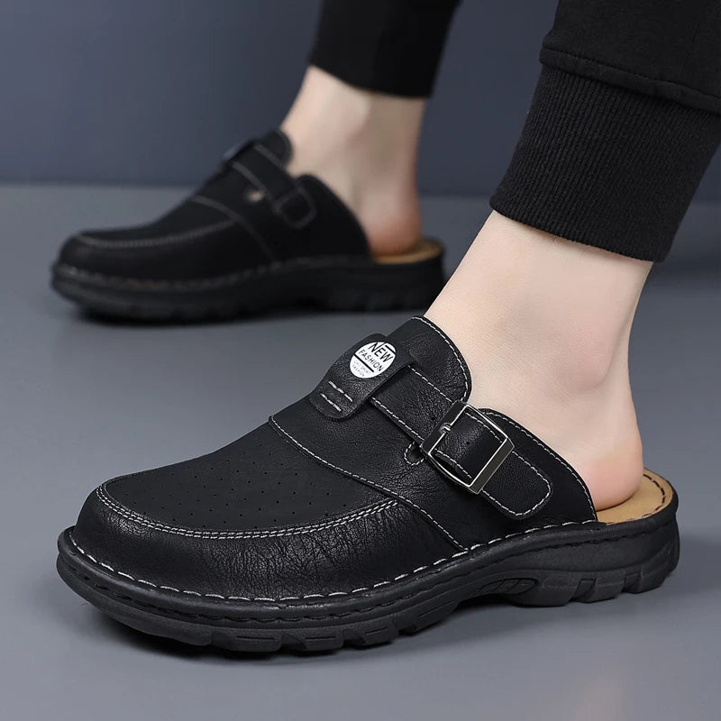 Men's Perforated Adjustable Strap Slip-On Clog Sandals PJ-0691