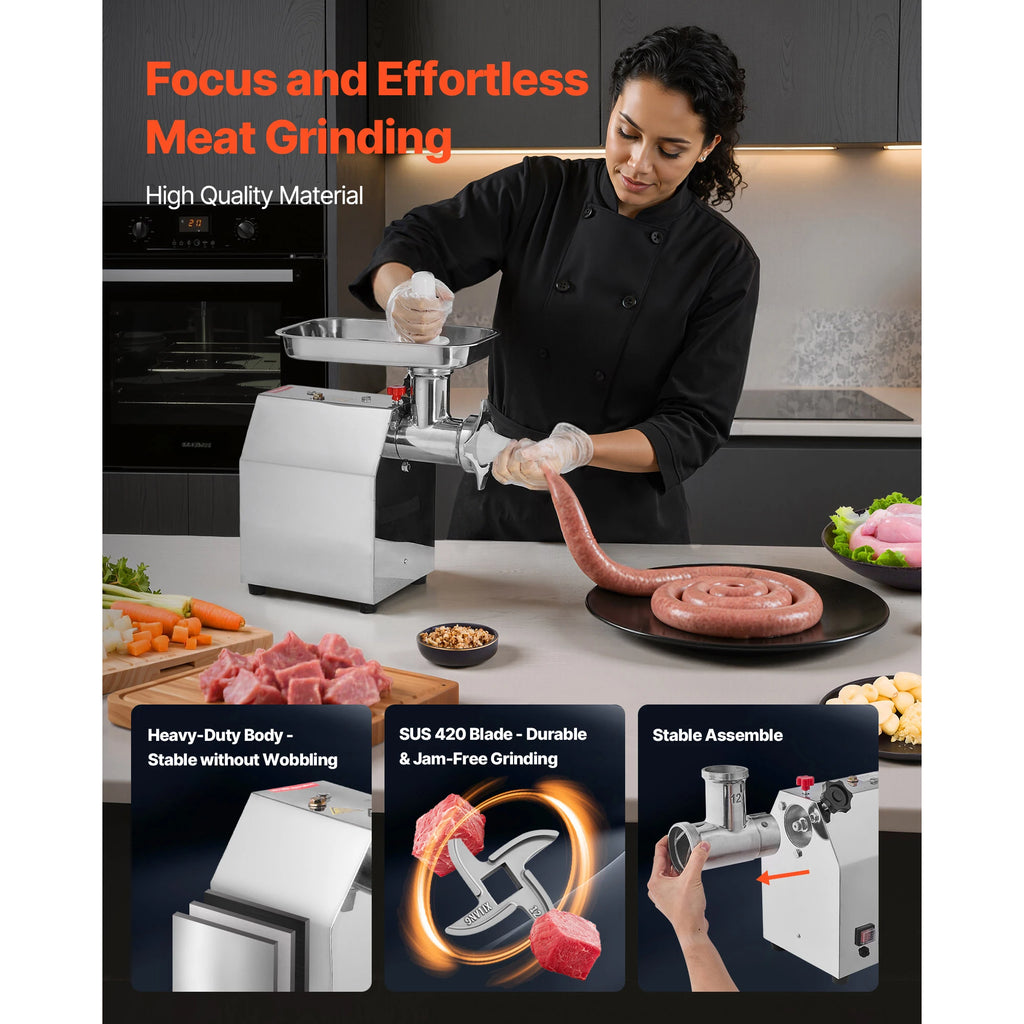 Commercial Electric Meat Grinder and Sausage Stuffer