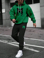Men's Hooded Pullover and Sweatpants Two-Piece Set