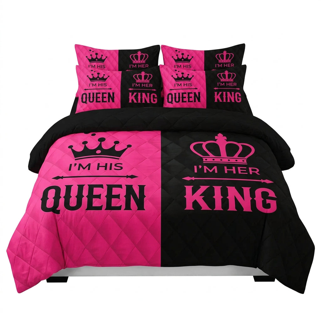 King & Queen Printed Duvet Cover Set 3 Pcs