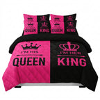 King & Queen Printed Duvet Cover Set 3 Pcs