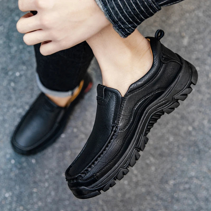 Men's Handmade Leather Slip-On Driving Shoes