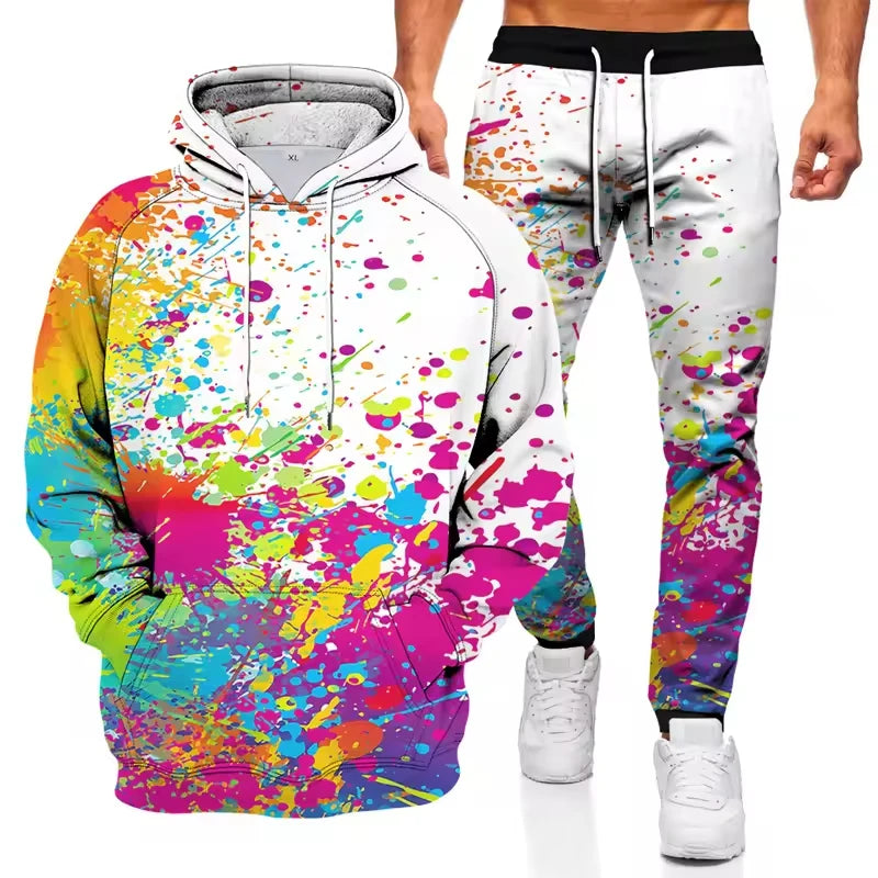 Ink Graffiti 3D Printed Hoodie and Sweatpants Set