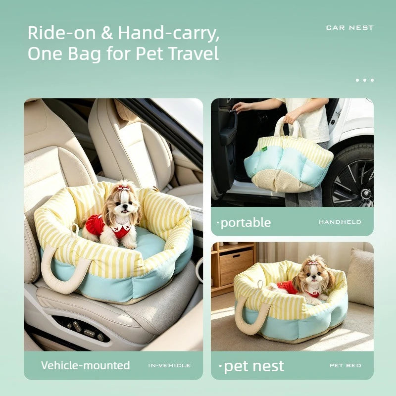 Dog Car Seat Travel Bed Pet Carrier for Cats Dogs
